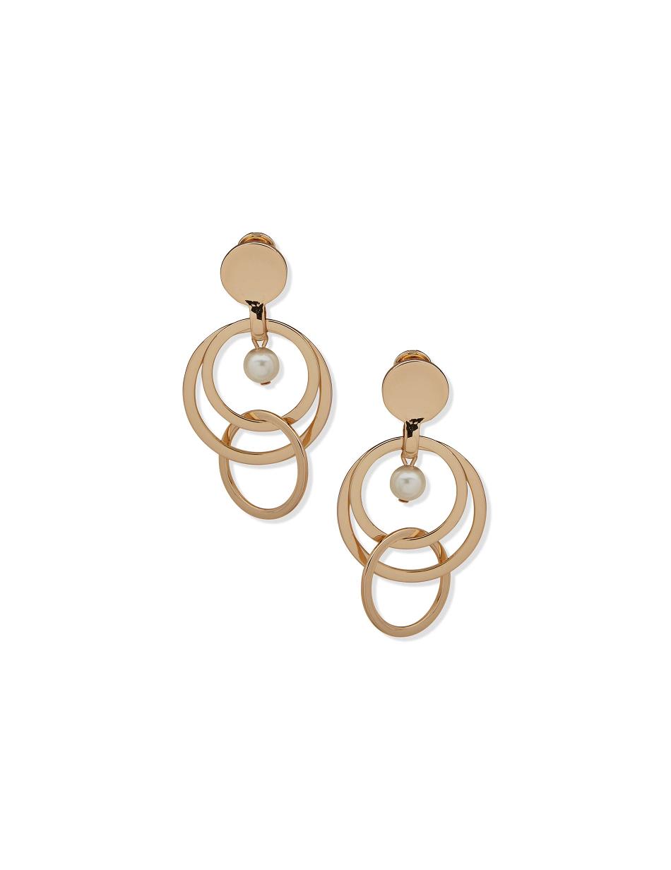 Earring Anne Klein Orbital Drop Clip With Pearl   | KQF-9026350